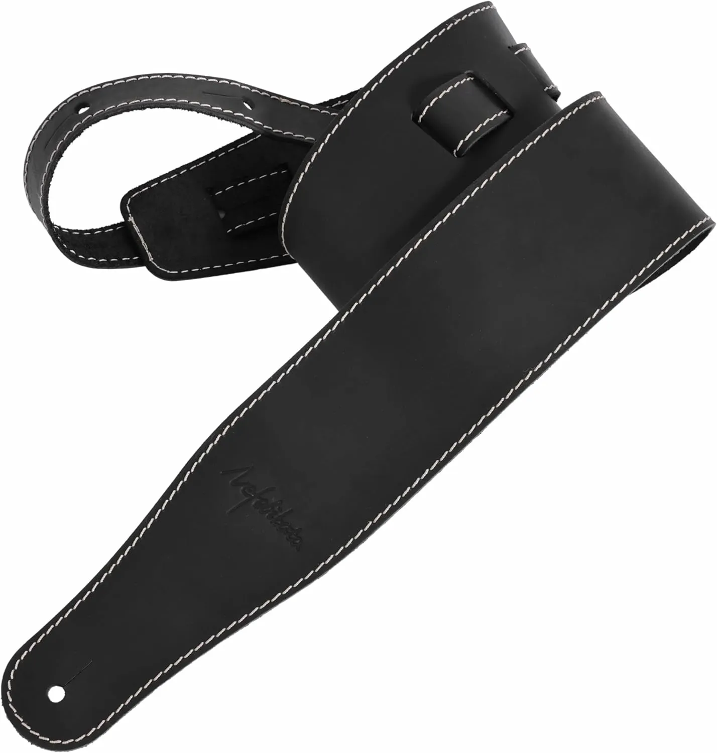 Nefelibata Guitar Strap, 3-inch Wide Full Grain Leather, Extra Wide Lightweight and Soft for Men and Women for Acoustic, Bass and Electric Guitar