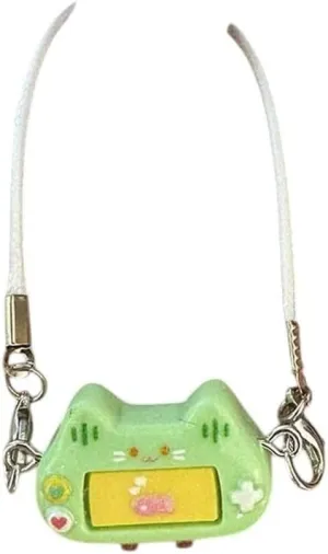 New 2026 Cartoon Game Console Cat Eating Fish Key Chain Doll House Mini Model Accessories Miniature Decoration Keychain Charms Pendant Jewelry Fashion Trendy Creative Gift