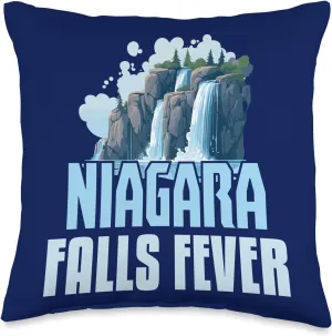 Niagara Falls Water Fever Souvenir Family Vacation Trip NY Throw Pillow