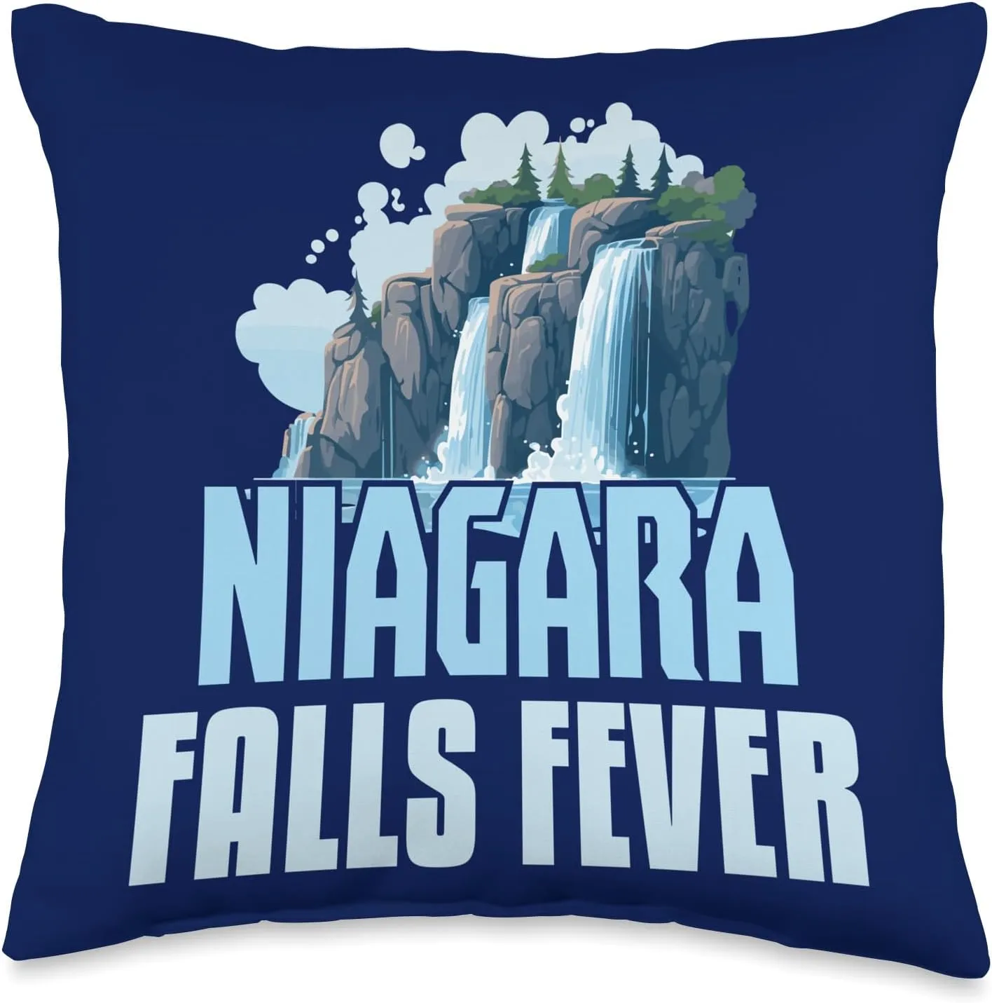 Niagara Falls Water Fever Souvenir Family Vacation Trip NY Throw Pillow