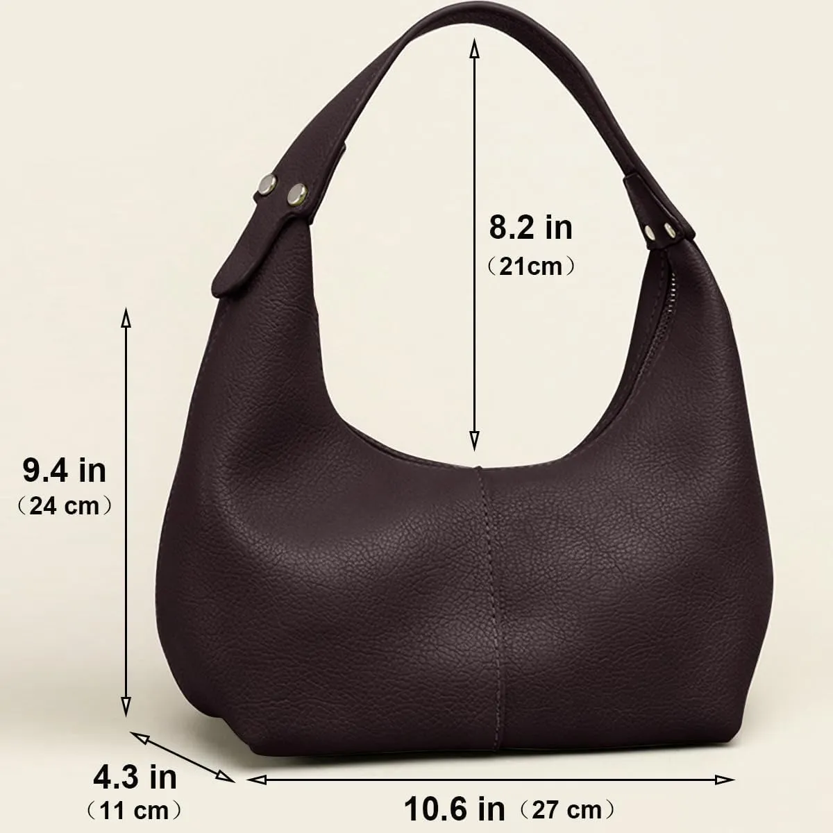 NIUEIMEE ZHOU Hobo Handbags for Women Retro Vegan Leather Clutch Purse Tote Shoulder Bags