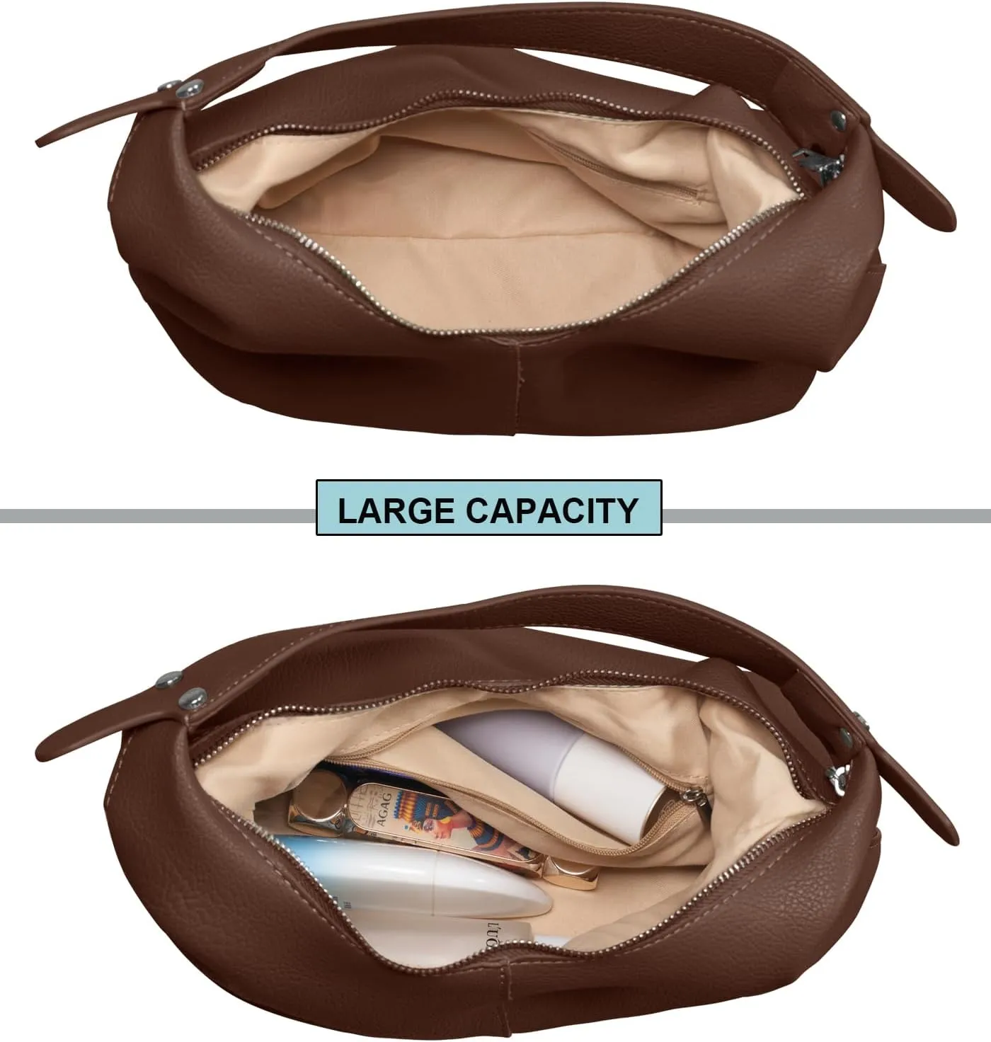NIUEIMEE ZHOU Hobo Handbags for Women Retro Vegan Leather Clutch Purse Tote Shoulder Bags