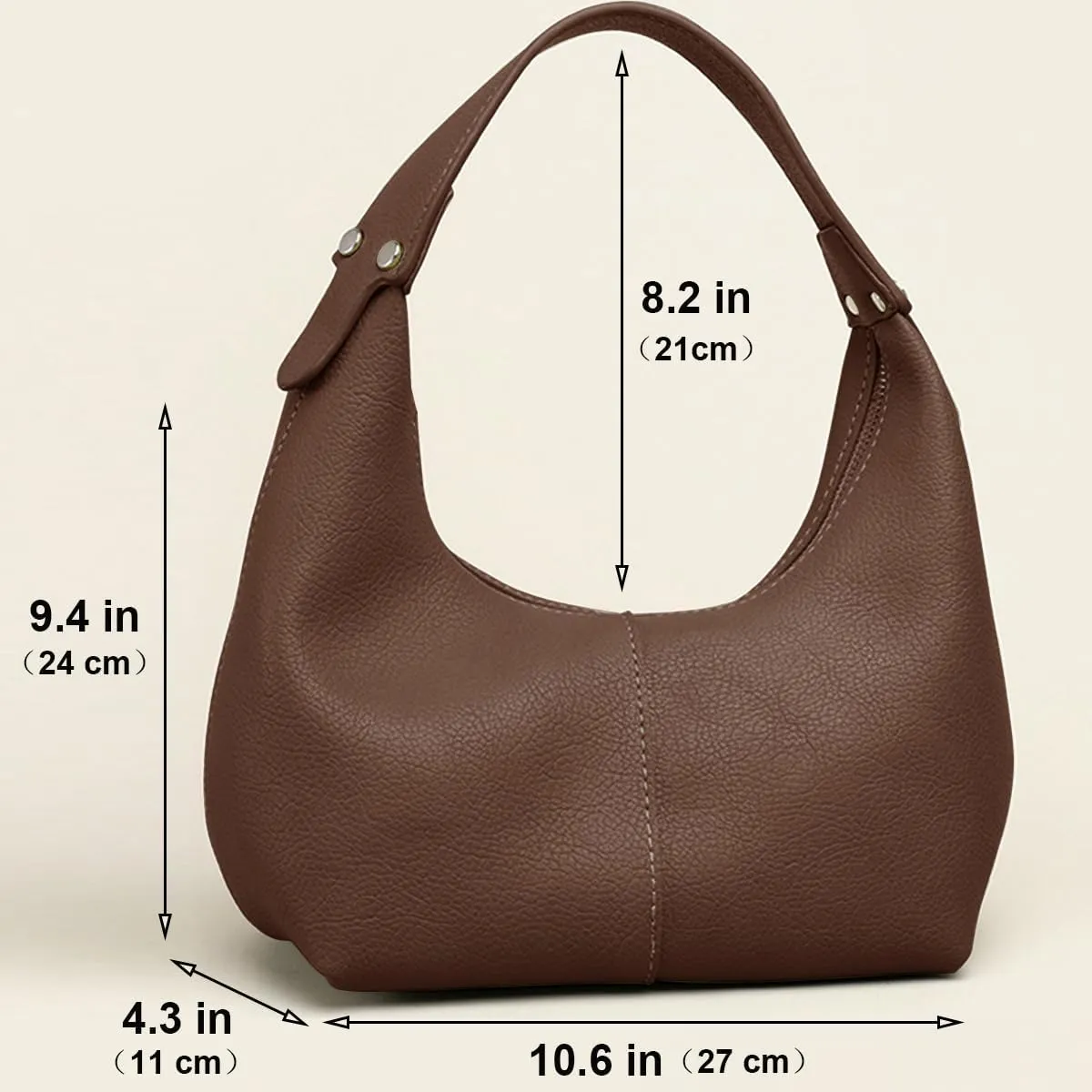 NIUEIMEE ZHOU Hobo Handbags for Women Retro Vegan Leather Clutch Purse Tote Shoulder Bags