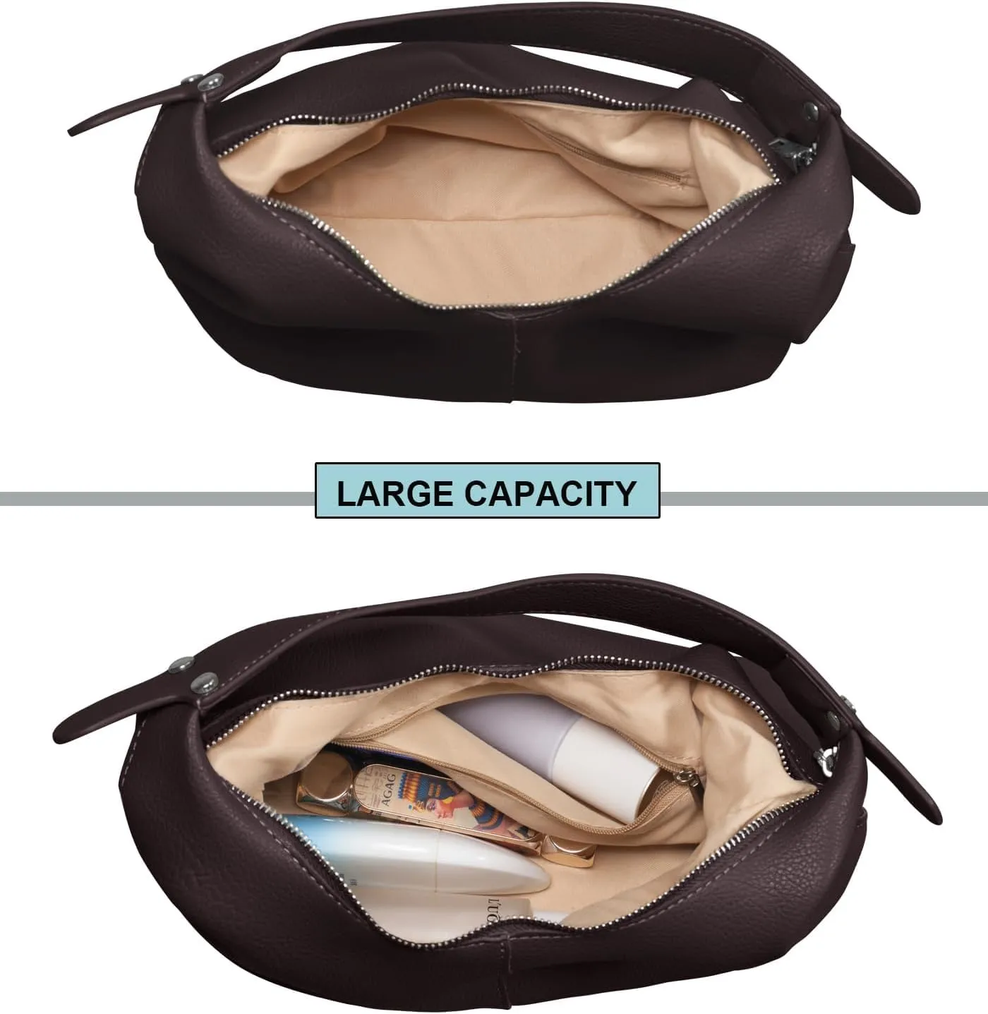 NIUEIMEE ZHOU Hobo Handbags for Women Retro Vegan Leather Clutch Purse Tote Shoulder Bags