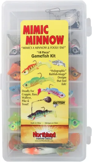 Northland Fishing Tackle Mimic Minnow Gamefish Swimbait Lure Kit, Assorted Sizes and Colors for Walleye, Bass, Pike