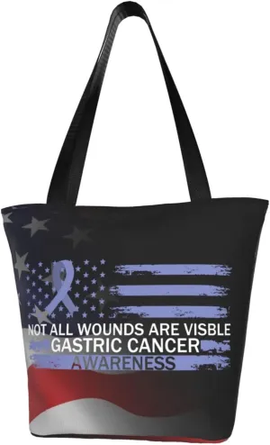 Not All Wounds Are Visible Gastric Cancer Awareness Fashion Shoulder Bag Large Capacity For Man Or Woman