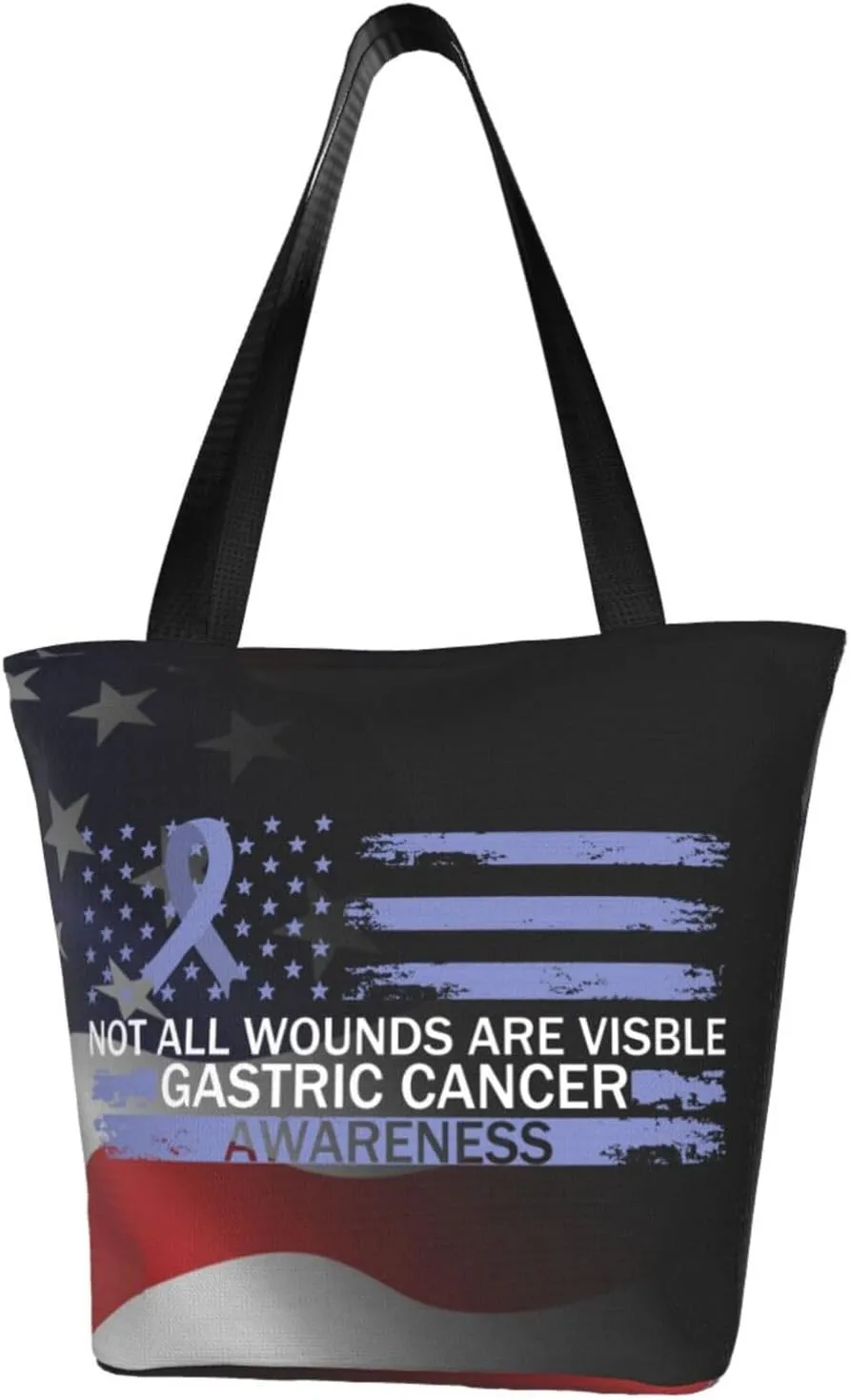 Not All Wounds Are Visible Gastric Cancer Awareness Fashion Shoulder Bag Large Capacity For Man Or Woman