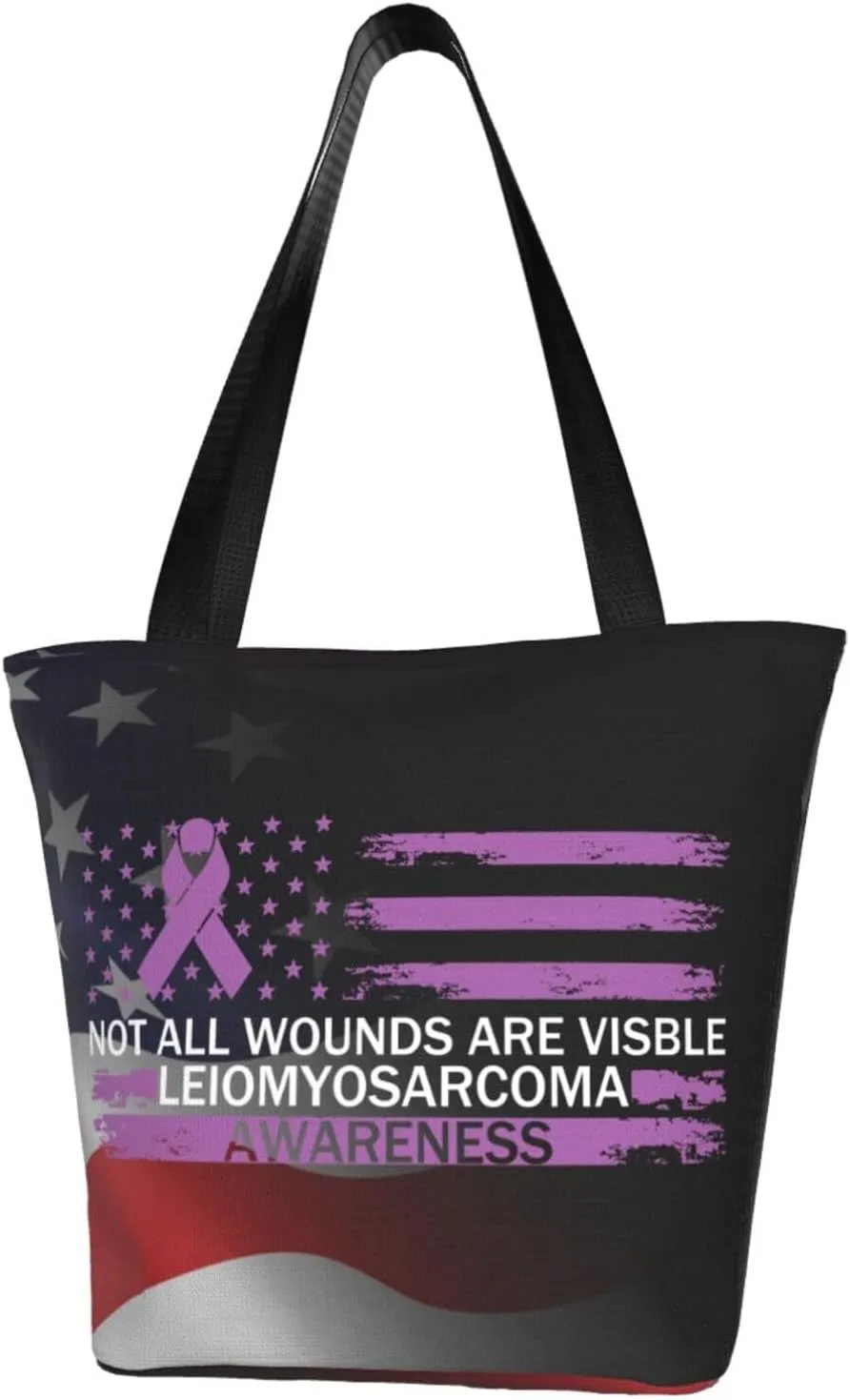 Not All Wounds Are Visible Leiomyosarcoma Awareness Fashion Shoulder Bag Large Capacity For Man Or Woman
