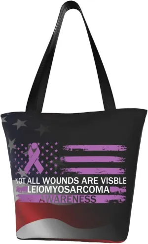 Not All Wounds Are Visible Leiomyosarcoma Awareness Fashion Shoulder Bag Large Capacity For Man Or Woman
