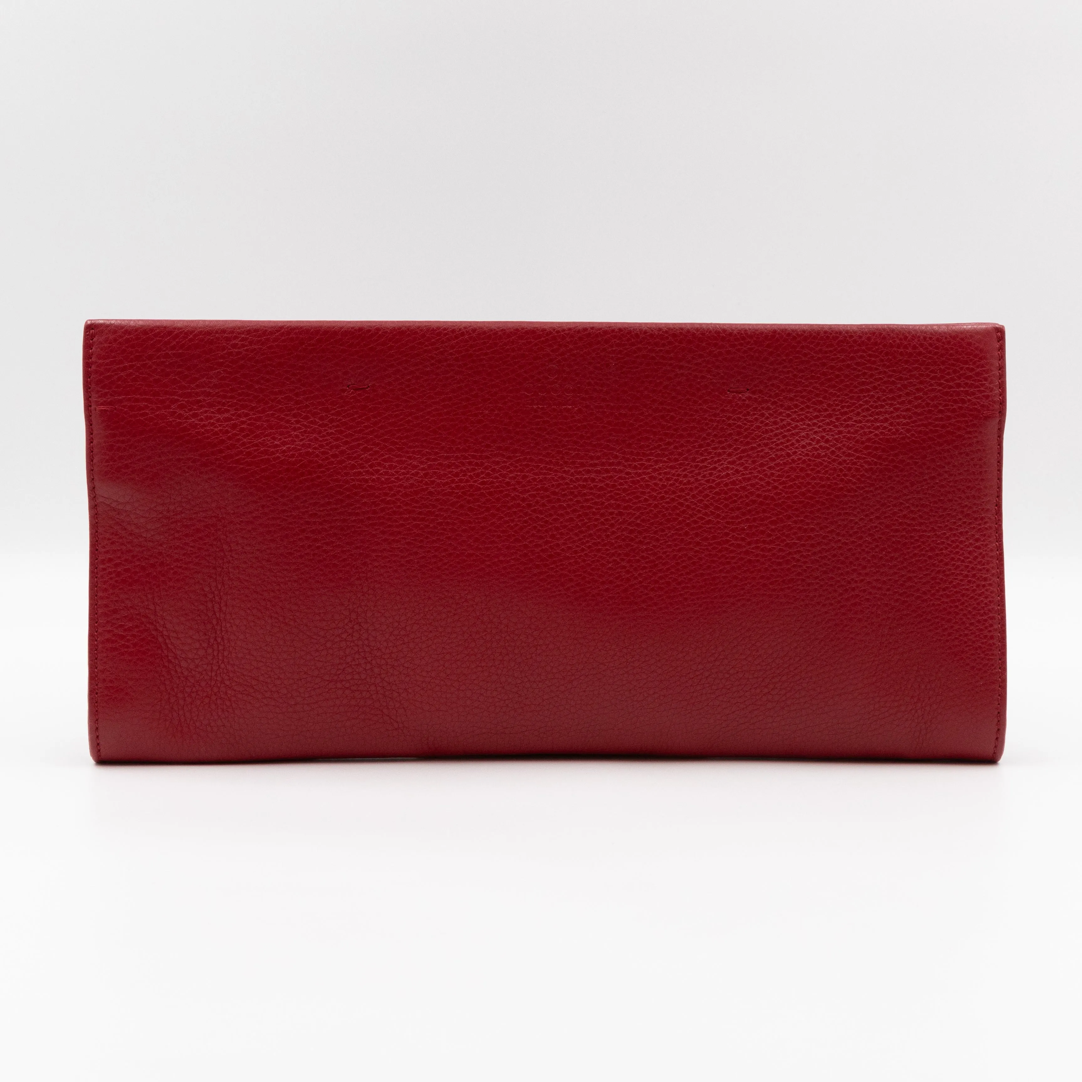 Nouveau Bamboo Tassel Clutch Red Leather