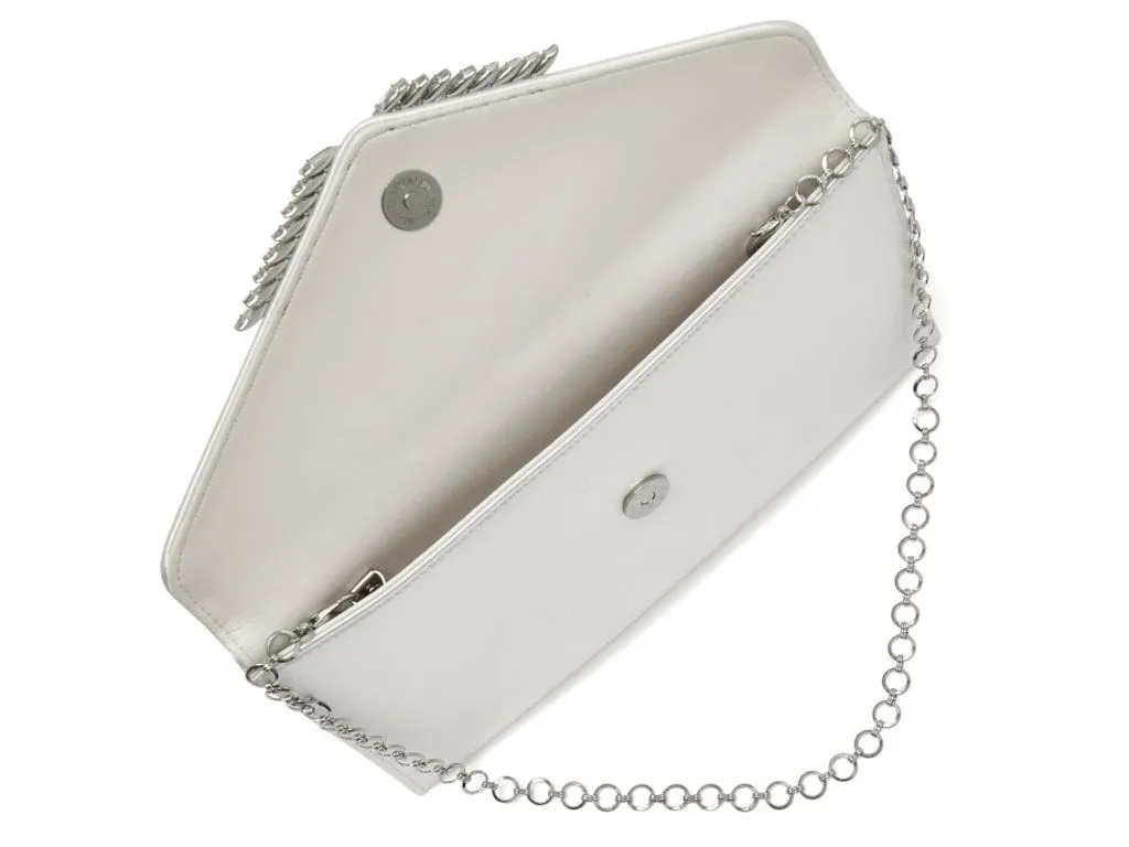 Nova - Ivory Satin diamante Bridal Clutch