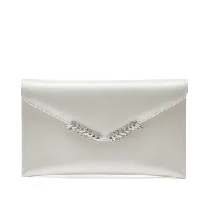 Nova - Ivory Satin diamante Bridal Clutch