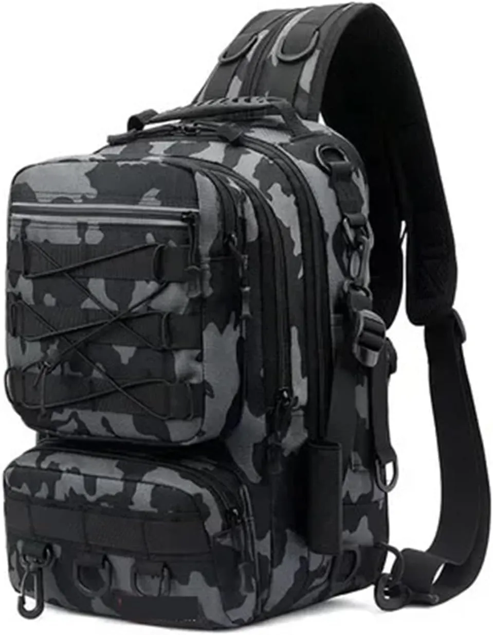 Nylon Waterproof Outdoor Rucksacks Sports Camping Hiking Trekking Fishing Hunting Bag(Black)
