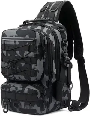 Nylon Waterproof Outdoor Rucksacks Sports Camping Hiking Trekking Fishing Hunting Bag(Black)