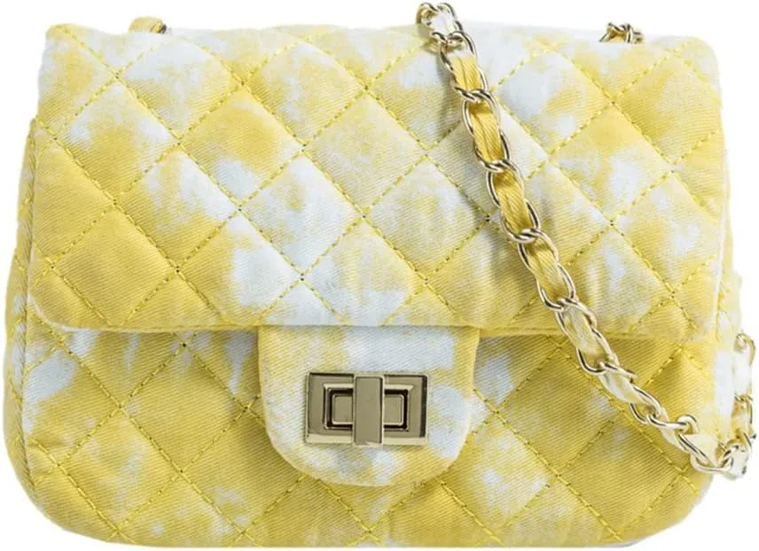 Oil Painting Small Size Crossbody Handbag Dizzy Rhombus One Shoulder Mini Chain Ink Painting Smudge