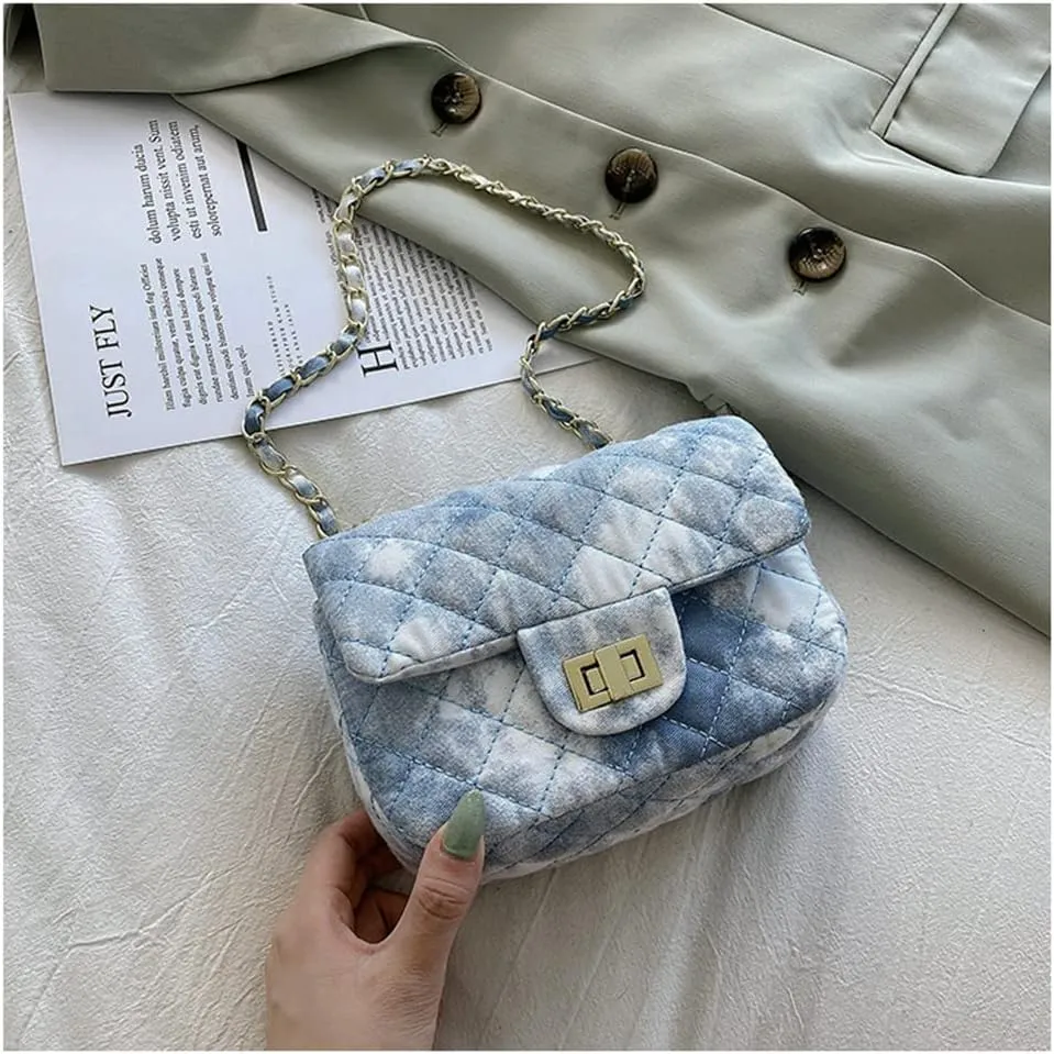 Oil Painting Small Size Crossbody Handbag Dizzy Rhombus One Shoulder Mini Chain Ink Painting Smudge