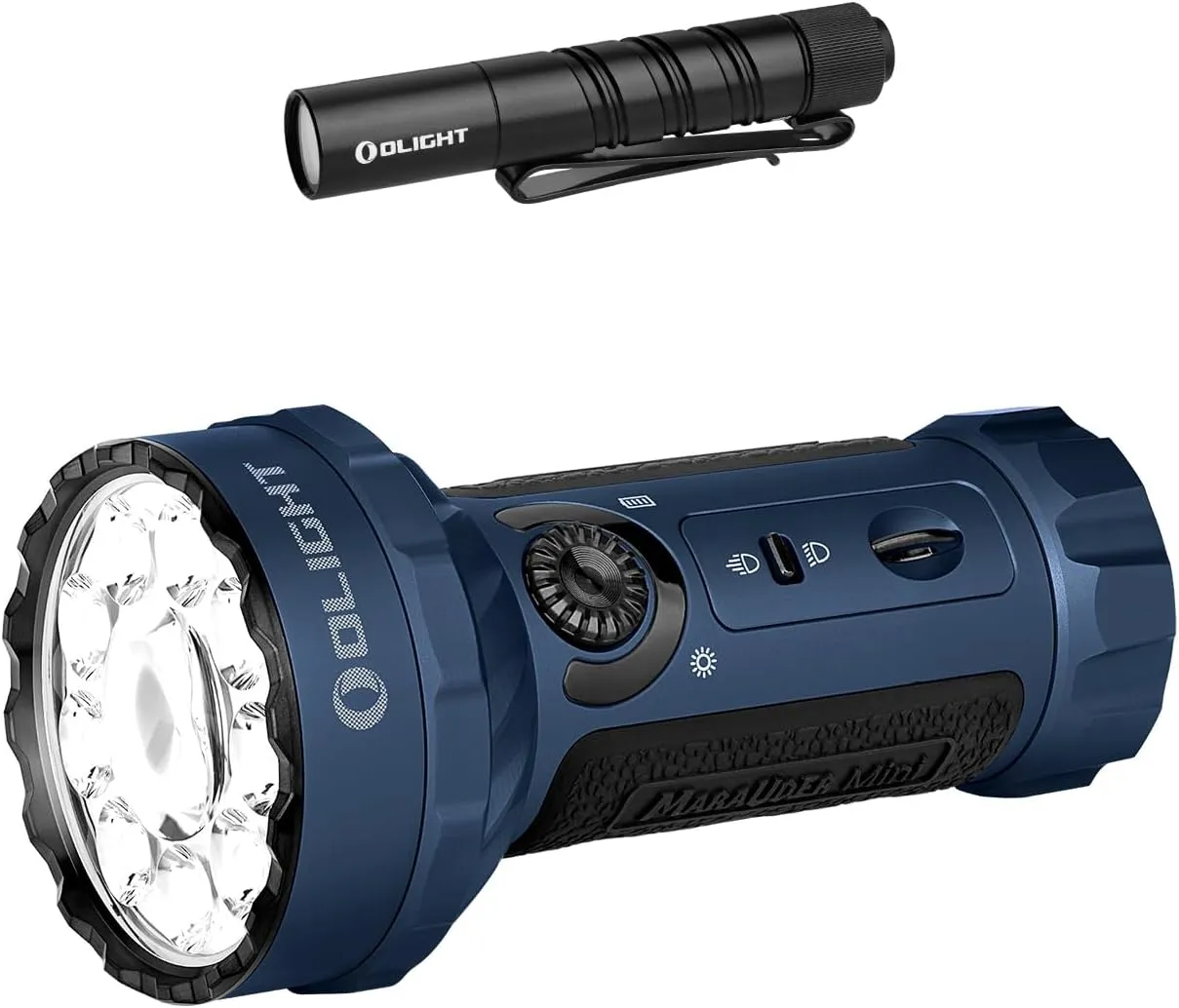 OLIGHT Marauder Mini 7,000 Lumens Bright Flashlight Bundle with I3T 2 EOS Pocket EDC Light