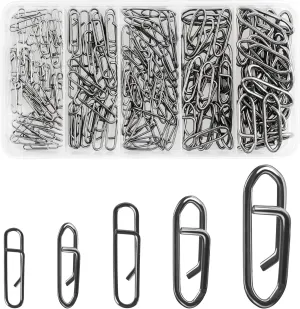 OROOTL Fishing Power Speed Clips, 165pcs Quick Change Snap Clips for Fishing Lures High Strength Stainless Steel Topwater Speed Clip Connector for Freshwater Saltwater Tackle