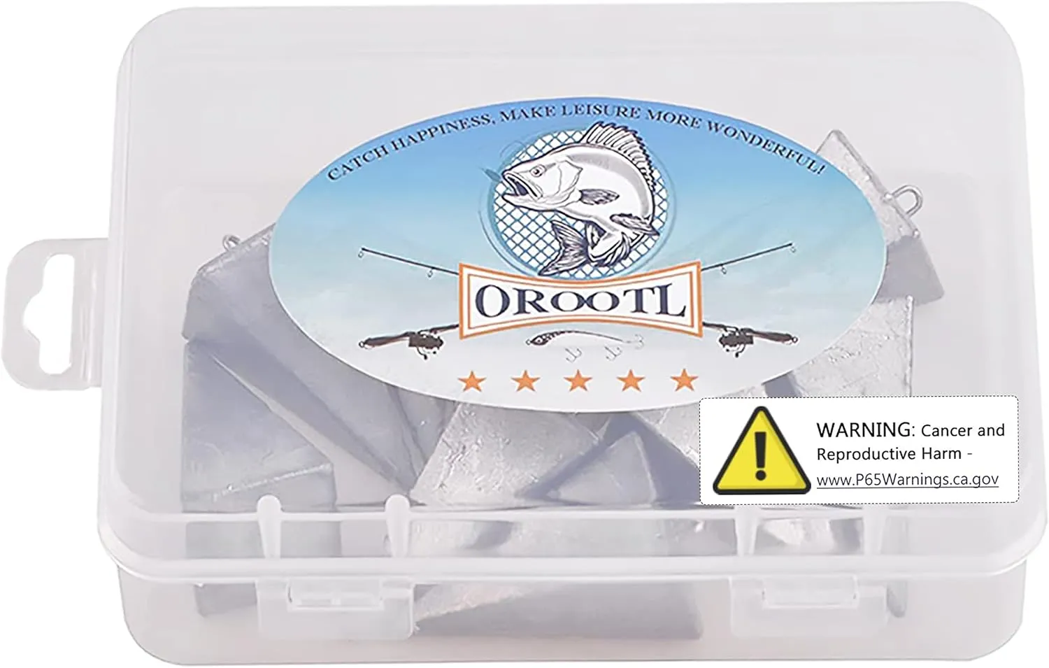 OROOTL Pyramid Sinkers Fishing Weights Kit 1oz-8oz Bullet Fishing Sinkers Weights Surf Fishing Pyramid Weights for Saltwater Freshwater Fishing Gear Tackle