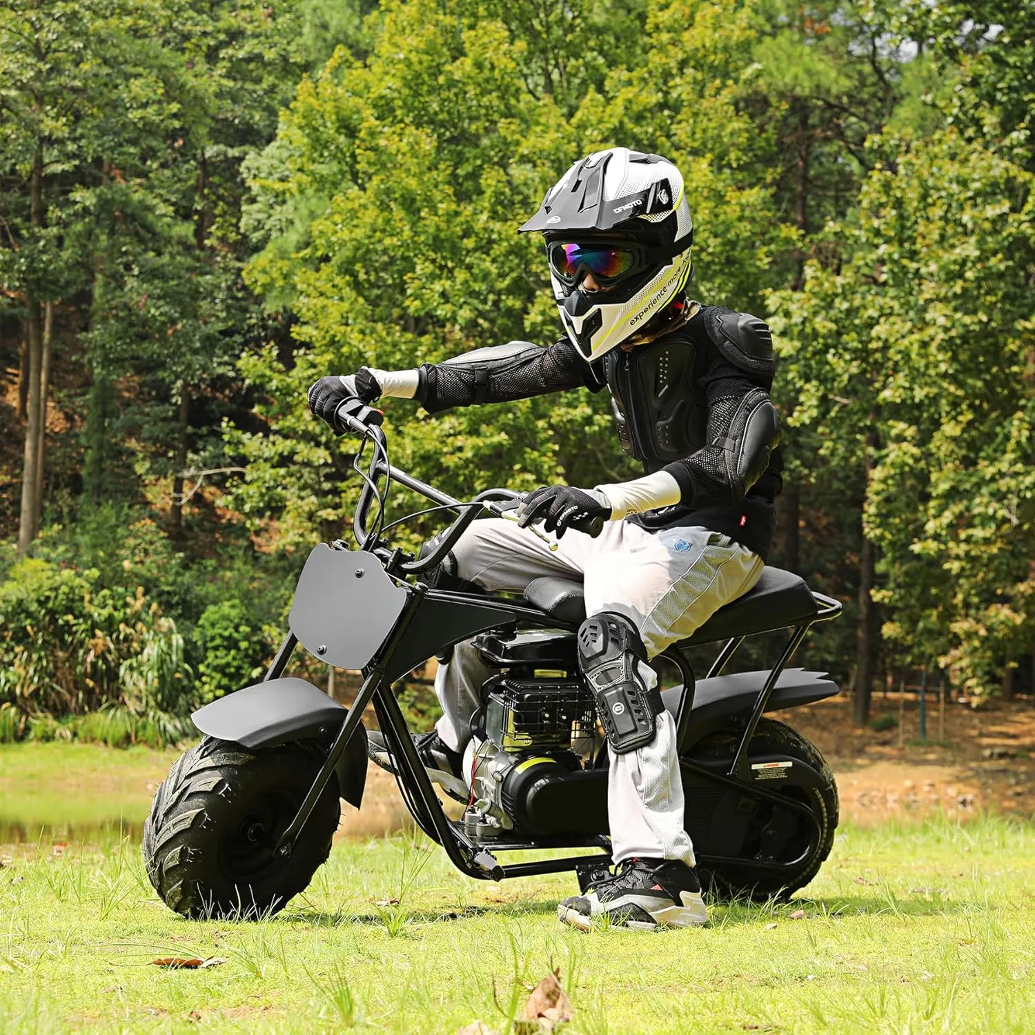 Oryxearth Mini Dirt Bike for Kids, 105CC 4-Stroke Kid Gas Powered Off-Road Pocket Pit Trail Motorcycle W/EPA Approved, Up to 28 Mph Weight Support 185 LBS