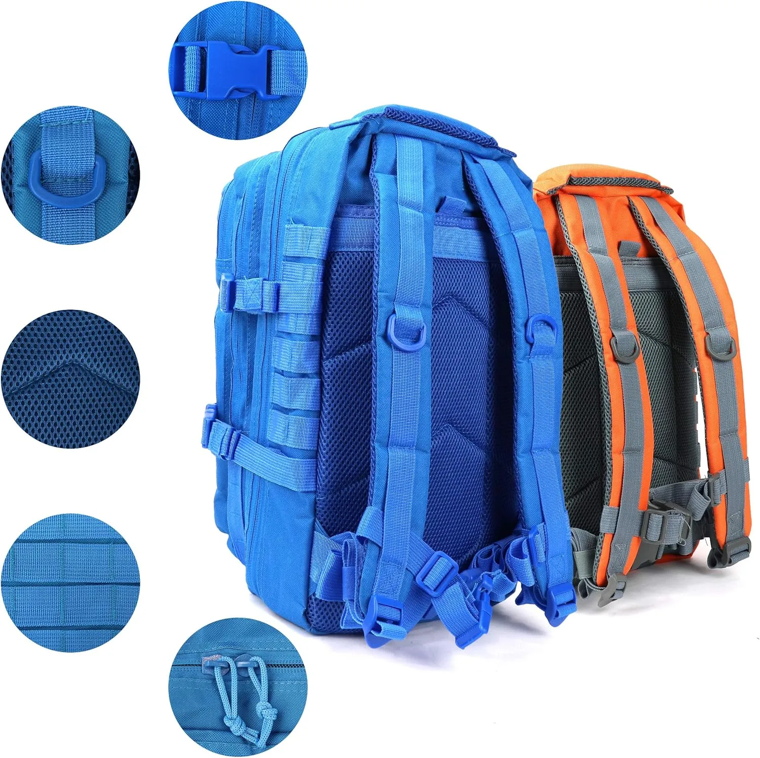 OSAGE RIVER Fishing Backpack with Rod Holder, Large Tackle Bag for Trays, Bass Fishing Camping Traveling Hunting, Electric EEL Blue