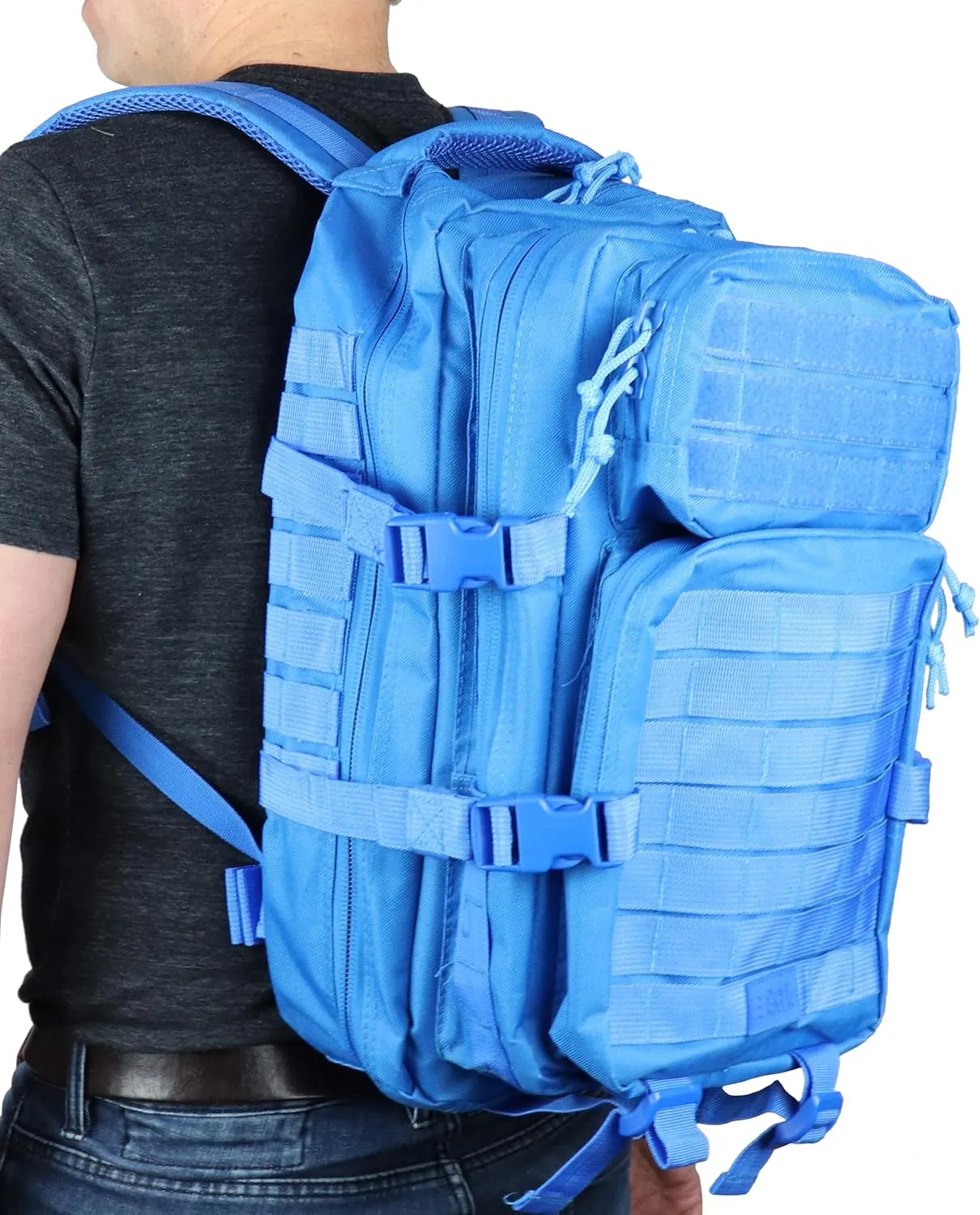 OSAGE RIVER Fishing Backpack with Rod Holder, Large Tackle Bag for Trays, Bass Fishing Camping Traveling Hunting, Electric EEL Blue