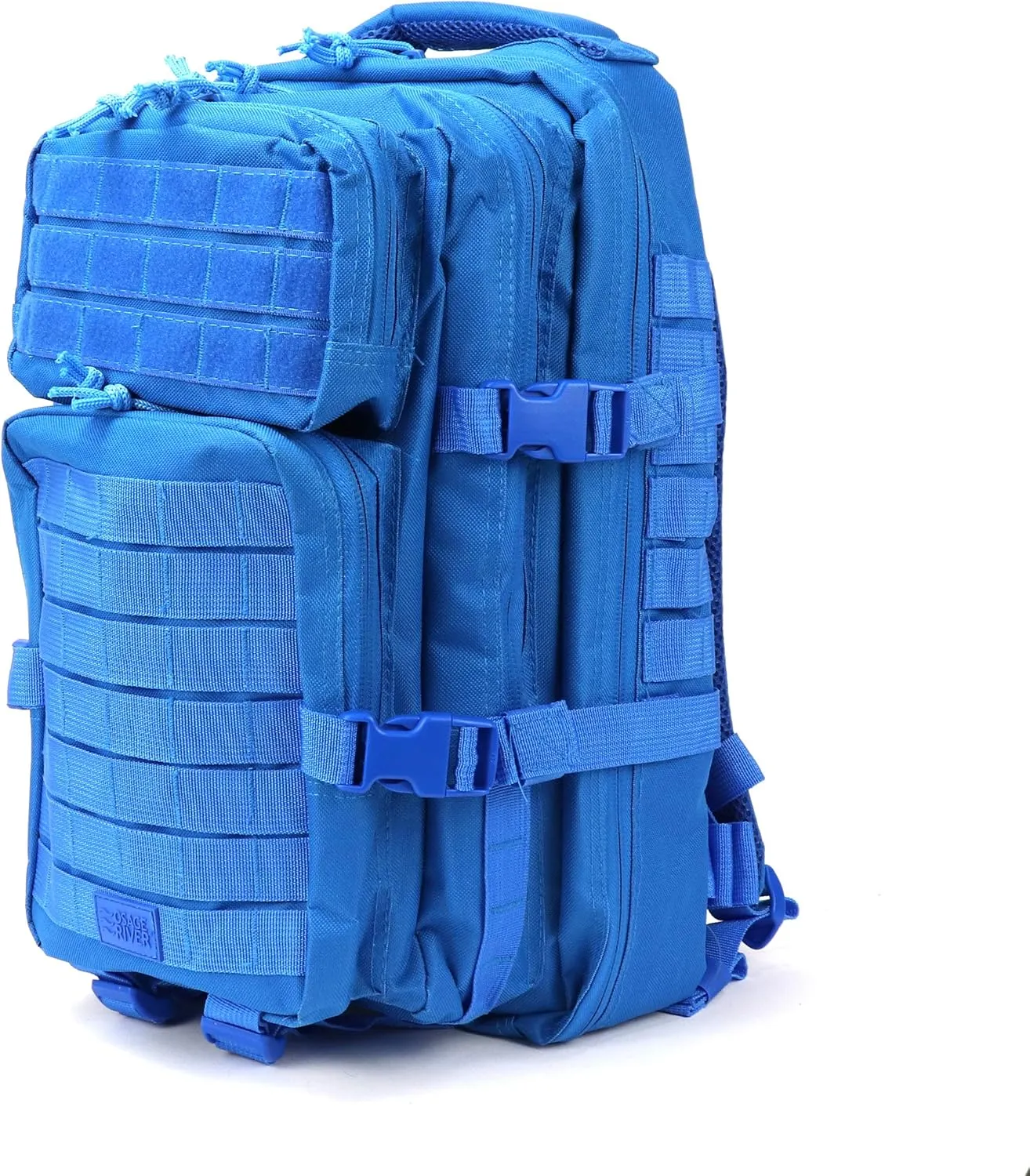 OSAGE RIVER Fishing Backpack with Rod Holder, Large Tackle Bag for Trays, Bass Fishing Camping Traveling Hunting, Electric EEL Blue