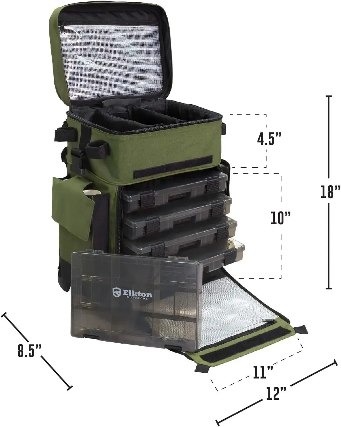 Outdoors Rolling Tackle Box with Wheels - Waterproof Fishing Backpack, 5 Removable Trays, 4 Rod Holders, Gifts for Men, F