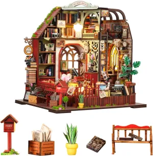 OZJAY DIY Miniature House Kit, Mini House Building Kit with Music, DIY Wooden Dollhouse Miniature Kit for Adults Teen, Wooden Crafts Lovely Dollhouse Kit, Book House