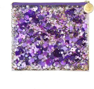 Packed Party Spirit Squad Confetti Everything Pouch, Makeup Bag, Travel Bag,Cosmetic Bag for Women (Purple Crush)