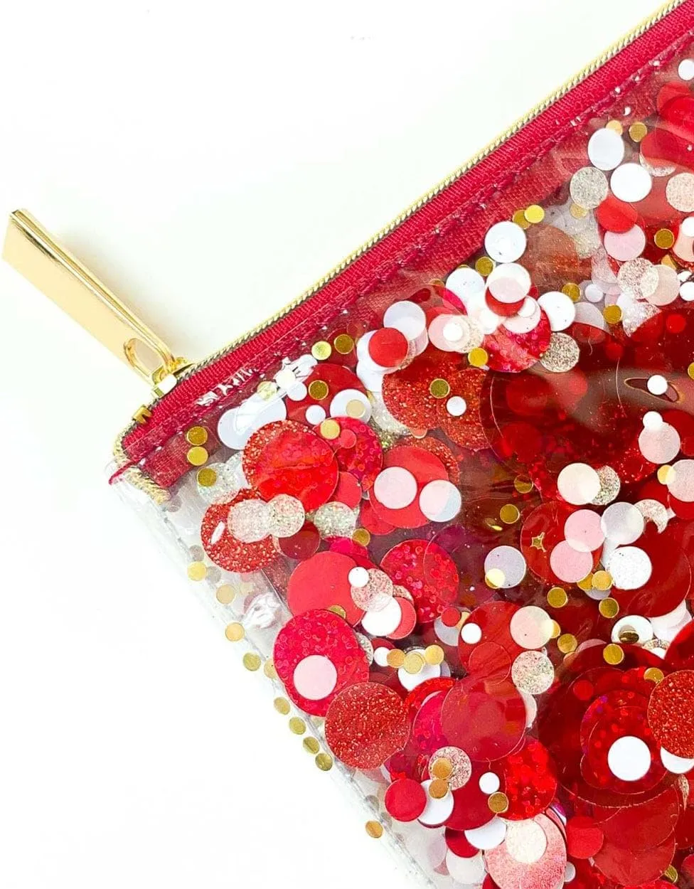 Packed Party Spirit Squad Confetti Everything Pouch, Makeup Bag, Travel Bag,Cosmetic Bag for Women (Red)
