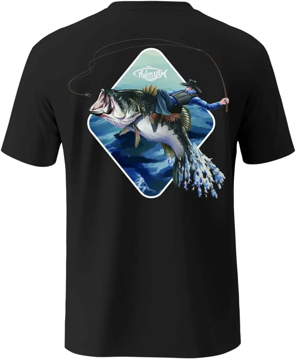 Palmyth Fishing Shirts for Men Short Sleeve Sun Protection T-Shirts UPF 50  Rash Guard Tee