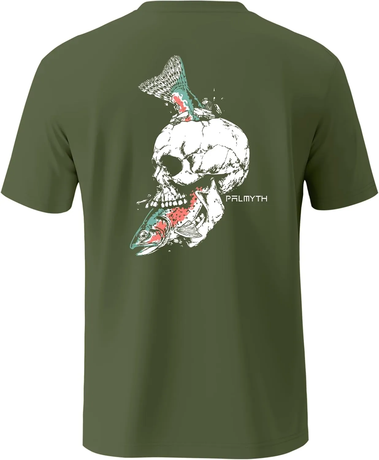 Palmyth Fishing Shirts for Men Short Sleeve Sun Protection T-Shirts UPF 50  Rash Guard Tee