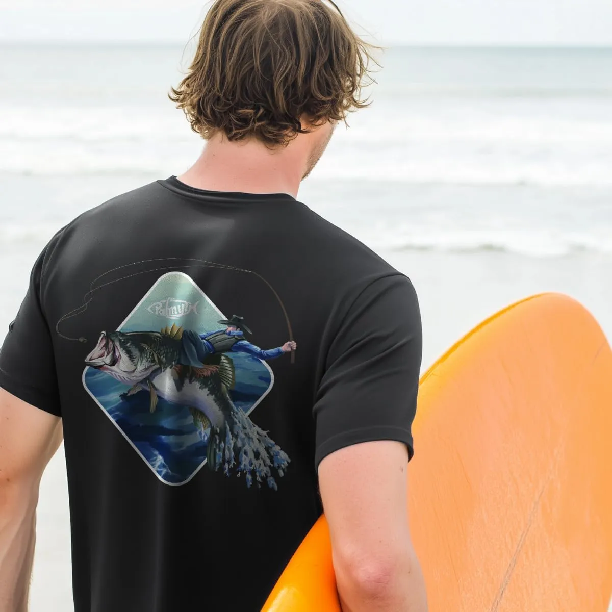 Palmyth Fishing Shirts for Men Short Sleeve Sun Protection T-Shirts UPF 50  Rash Guard Tee