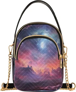 Parrots and Tropical Flowers Women's Crossbody Bags, Casual Crossbody Purse Gold Chain Crossbody Bag