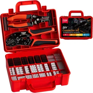 PEBA Micro Connector Pin Crimping Tool Kit, 28 Types JST-PH 2.0mm/JST-XH 2.5mm/Dupont 2.54mm Connectors and Cimper, AWG32-20 Crimper Tool for JST(XH/SM/PH/SYP), Dupont, KF2510, Molex, AMP EI Series