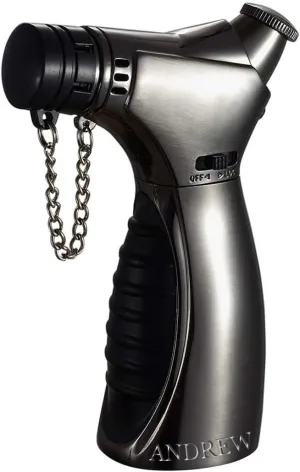 Personalized Visol Curie Gunmetal Torch Flame and Table Cigar Lighter with Free Laser Engraving