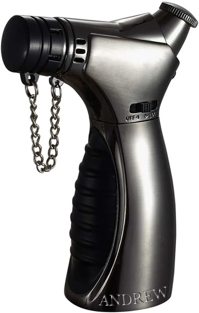 Personalized Visol Curie Gunmetal Torch Flame and Table Cigar Lighter with Free Laser Engraving