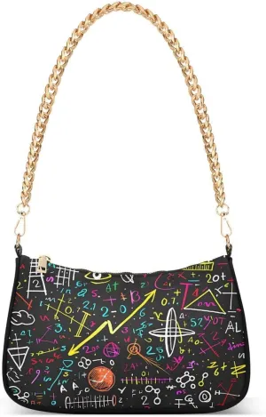 Physics Formula Tote Bag Hobo Handbag Shoulder Bag for Women Ladies Mini Clutch Purse with Zipper Closure