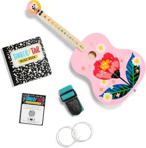 Pink Floral Acoustic Guitar - The Easiest Way to Start and Learn Guitar - 1 Stringed Toy Instrument for Kids Perfect Intro to Music for Young Kids Ages 3 and up - from Buffalo Games