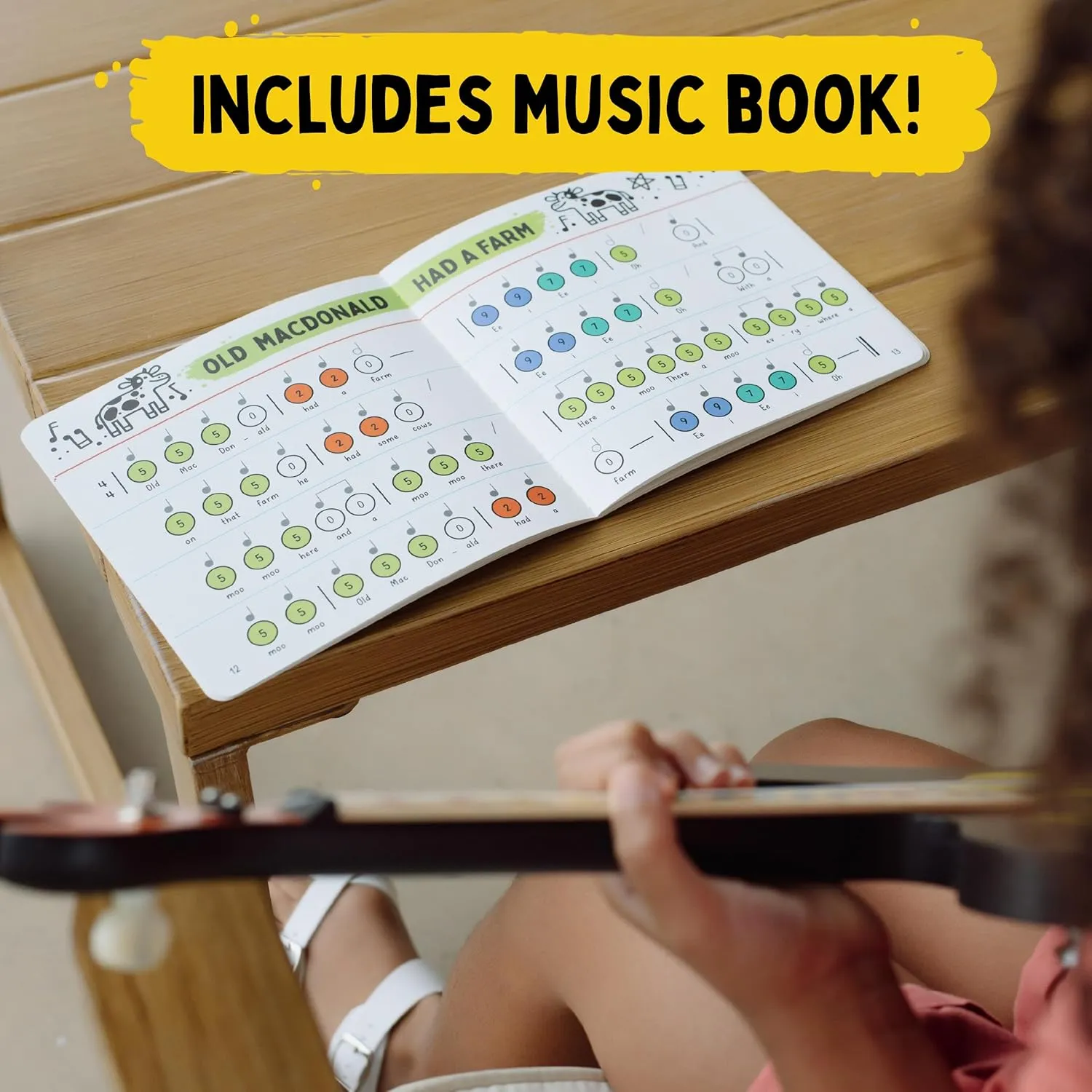 Pink Floral Acoustic Guitar - The Easiest Way to Start and Learn Guitar - 1 Stringed Toy Instrument for Kids Perfect Intro to Music for Young Kids Ages 3 and up - from Buffalo Games