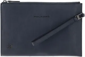 Piquadro Men's Blue Leather iPad Mini Clutch, Medium (26.0 X 17.0 2.0 cm)
