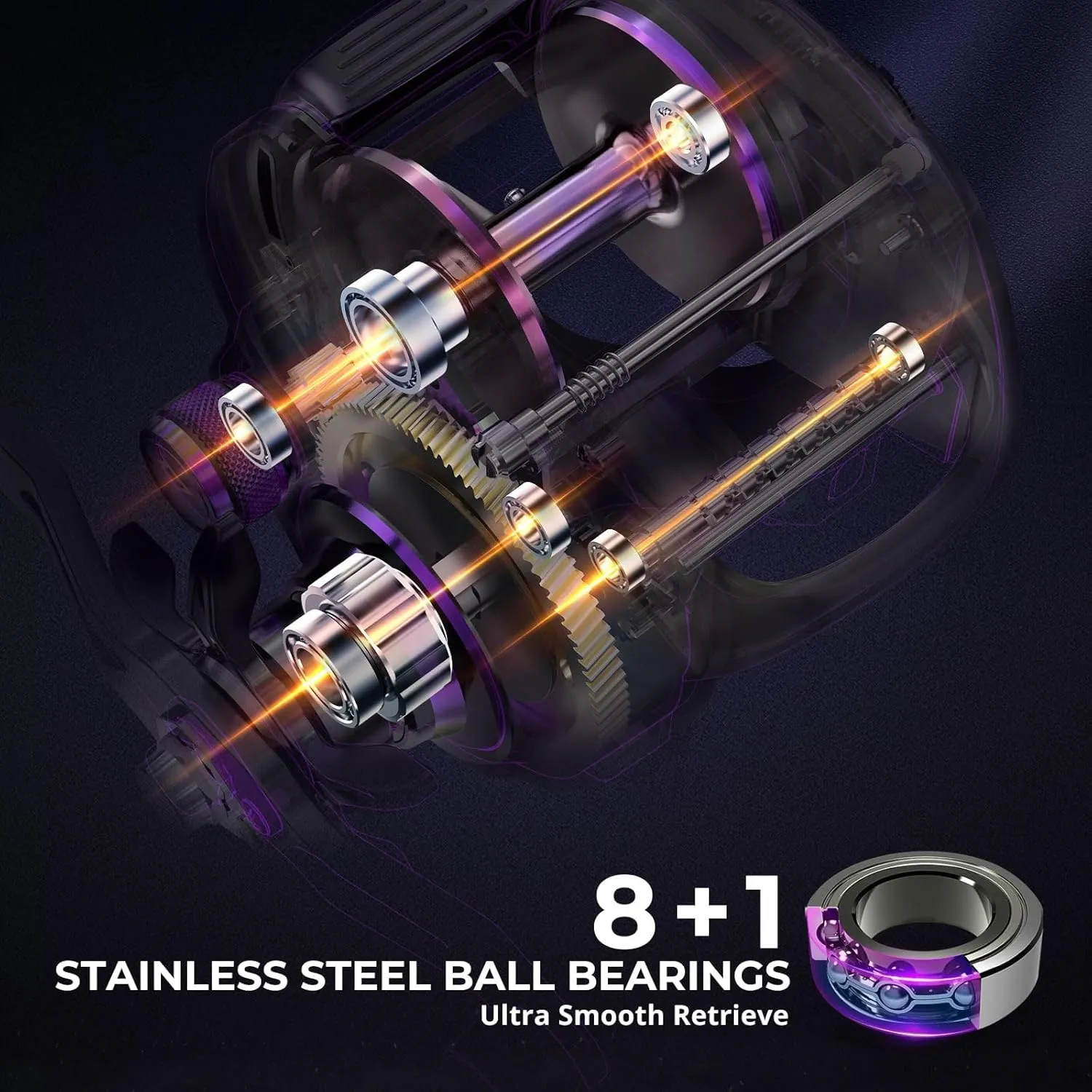 Piscifun Alijoz 400 Baitcaster Fishing Reel, 38Lbs Max Drag Aluminum Alloy Frame Baitcasting Reel, Available in 6.6:1/8.1:1 Gear Ratio, Freshwater and Saltwater Low Profile Casting Reel for Musky