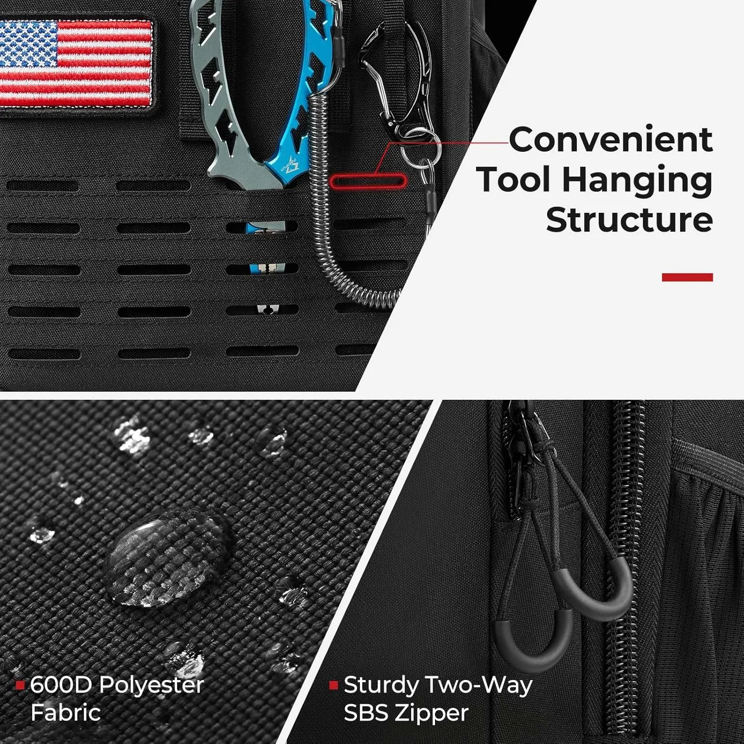 Piscifun Fishing Tackle Backpack with Rod & Gear Holder, Lightweight Fishing Tackle Storage Bag with Protective Rain Cover