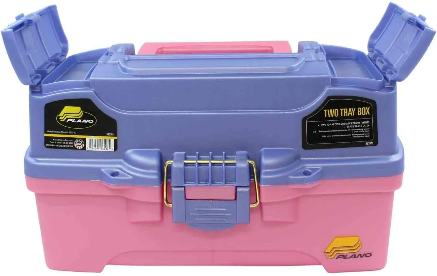 Plano 2-Tray Tackle Box with Dual Top Access, Periwinkle/Pink, One Size (620292)