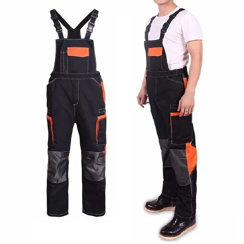 Plus Size Bib Overall Workwear Jumpsuit Sleeveless Coverall Pants with Pockets S-4XL