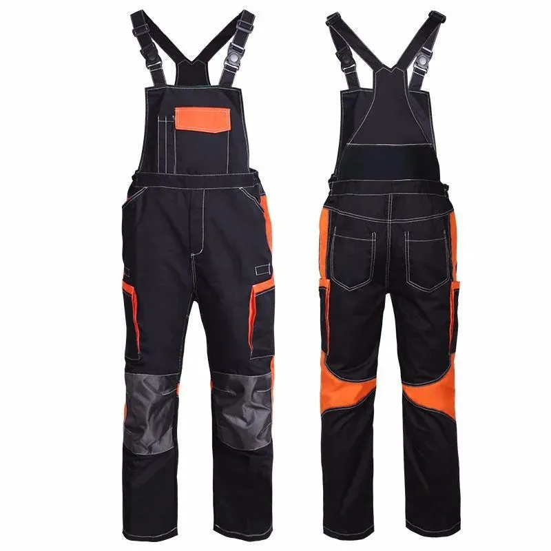 Plus Size Bib Overall Workwear Jumpsuit Sleeveless Coverall Pants with Pockets S-4XL