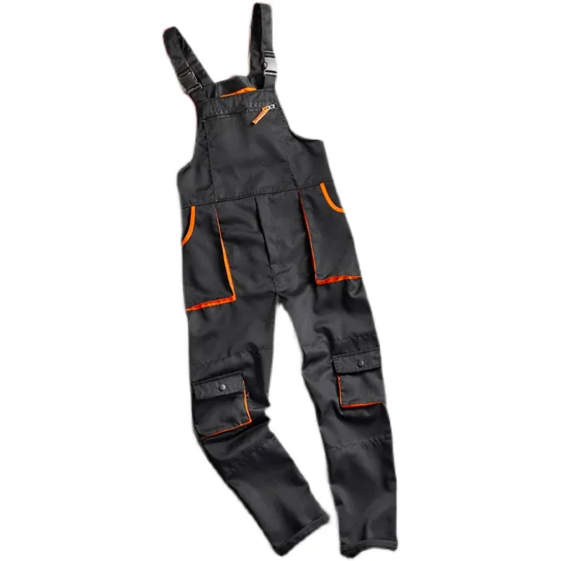 Plus Size Bib Overall Workwear Jumpsuit Sleeveless Coverall Pants with Pockets S-4XL