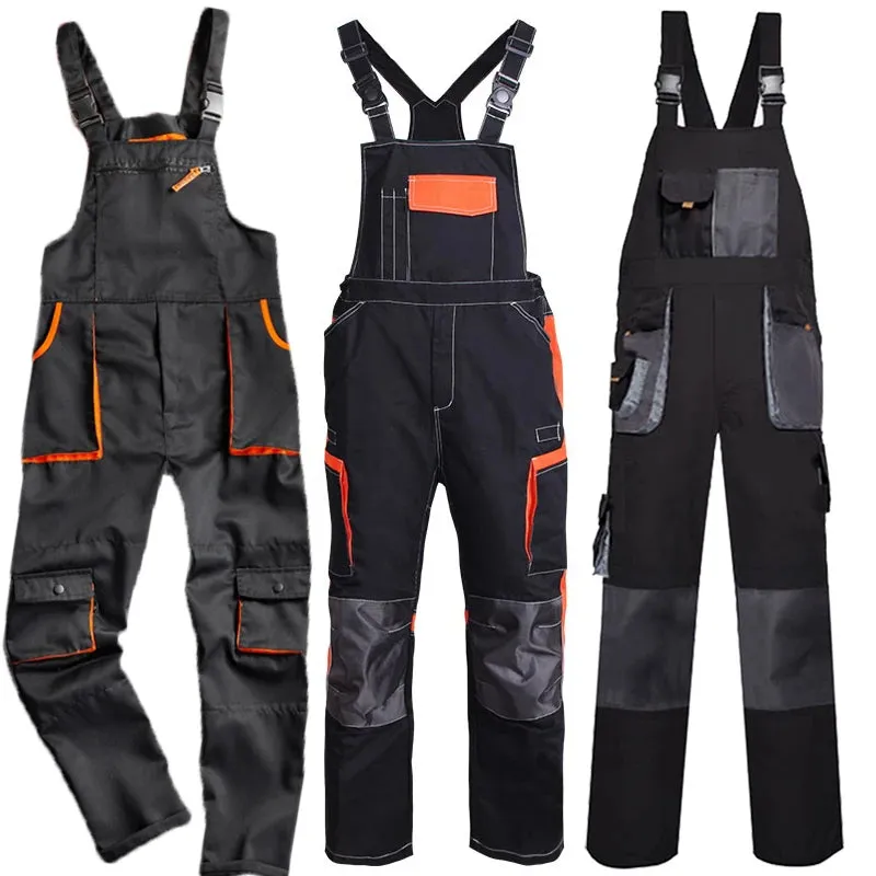 Plus Size Bib Overall Workwear Jumpsuit Sleeveless Coverall Pants with Pockets S-4XL