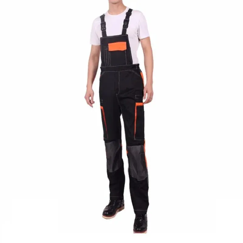 Plus Size Bib Overall Workwear Jumpsuit Sleeveless Coverall Pants with Pockets S-4XL